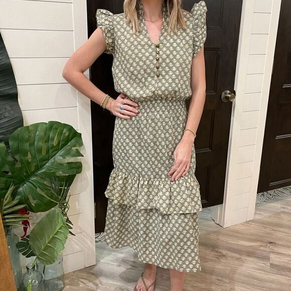 Perry Walker Collection Block Print Midi Dress - Picture 5 of 9